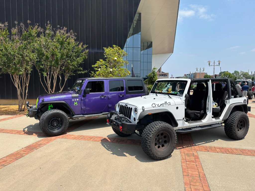 a pair of jeeps